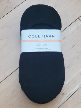 8 Pair Cole Haan Ladies No Show Sneaker Sock Liners - Black